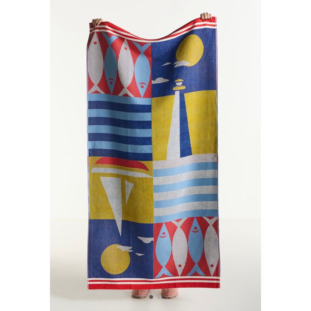 Anthropologie Celandine Cotton Printed Beach Towel